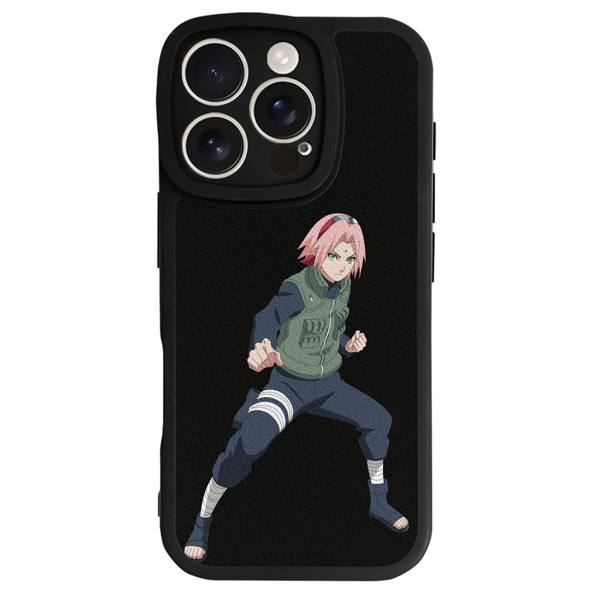 （画像用） NARUTO -ナルト- 春野サクラ Haruno Sakura 【iPhone 16シリーズ対応】シリコンスマホケース（レザー調） 材質：シリコン